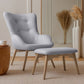 Fauteuil rembourré avec repose-pieds - Style scandinave - Huda