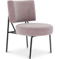 Velvet Upholstered Armchair - Light Pink - Jerna