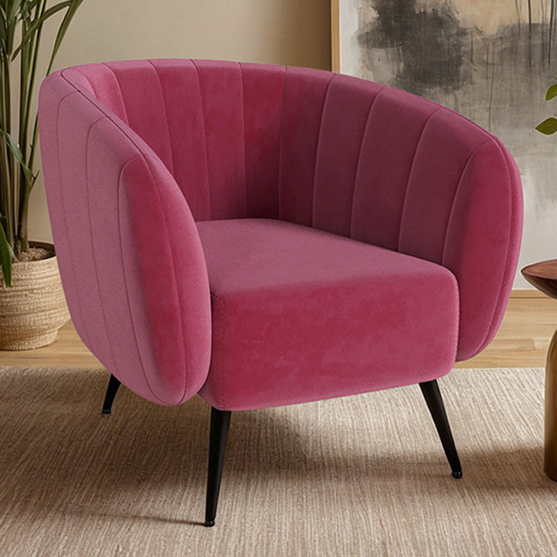 Armchair with Armrests - Upholstered in Velvet - Cognac - Nuba