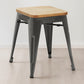 Industrial Design Bar Stool - Wood & Steel - 45cm - New Edition - Stylix - gallery 8
