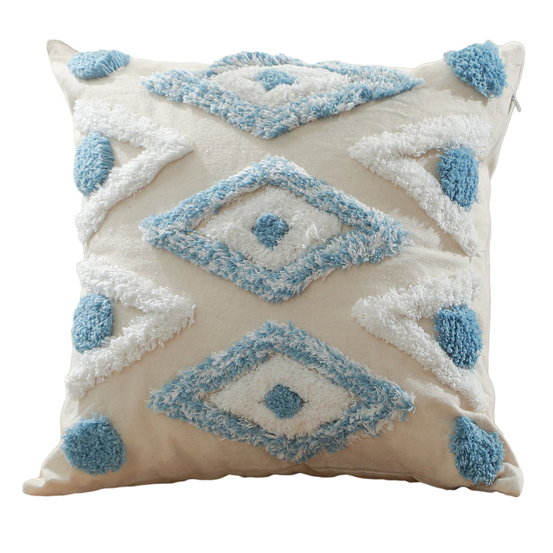 Almofada quadrada de algodão ao estilo boho balinês (45x45 cm), capa + enchimento - Mawi