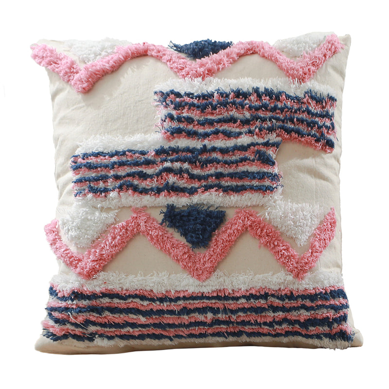 Quadratisches Baumwollkissen im Boho-Bali-Stil (45x45 cm), Bezug + Füllung - Lanka