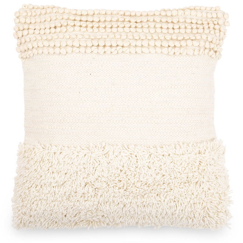 Coussin carré en coton et laine, style bohème balinais, housse + rembourrage - Mantra