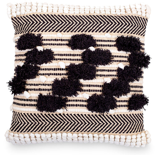 Square Cotton Cushion in Boho Bali Style, cover + filling - Sabrina