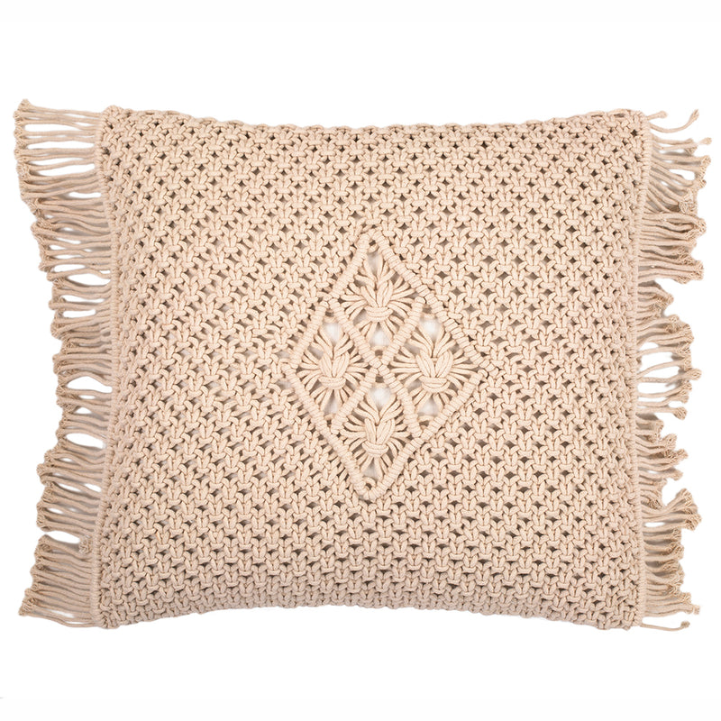 Almofada quadrada de algodão ao estilo Boho Bali, capa + enchimento - Sefira