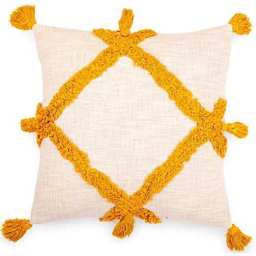 Almofada quadrada de algodão ao estilo Boho Bali, capa + enchimento - Frewla