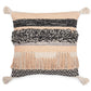 Coussin carré en coton de style bohème balinais, housse + rembourrage - Amelia