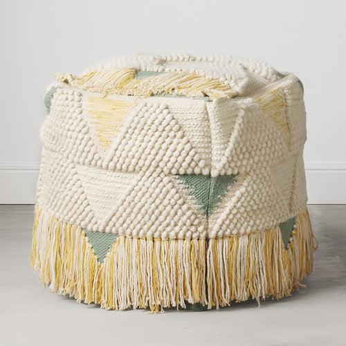 Pouffe Boho ; Square in Cotton and wool - Jacqueline Bali