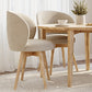 Sedia da pranzo rivestita in bouclé bianco - Yuna