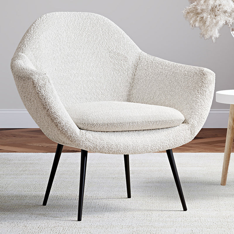 Armchair with Armrests - Upholstered in Boucle Fabric - Eila - gallery 12