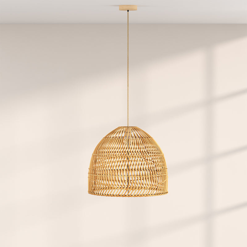 Rattan Ceiling Lamp - Boho Bali Design Pendant Lamp - 60cm - Hoa - gallery 3