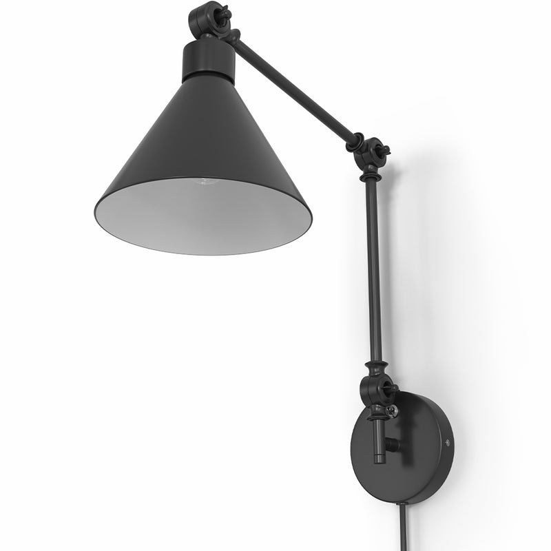 Aplique de parede - luz de leitura ajustável - preto