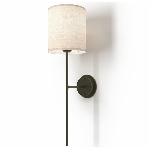 Lamp Wall Light - Black with Fabric Shade - Dena - gallery 10