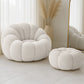 Upholstered Armchair with Ottoman - White Boucle - Rubi - gallery 11