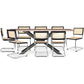 Pack Industrial Wooden Table (200cm) & 8 Rattan Mesh Chairs - Bruna