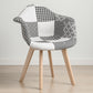 Cadeira de jantar Dominic de estilo escandinavo branca e preta - Patchwork
