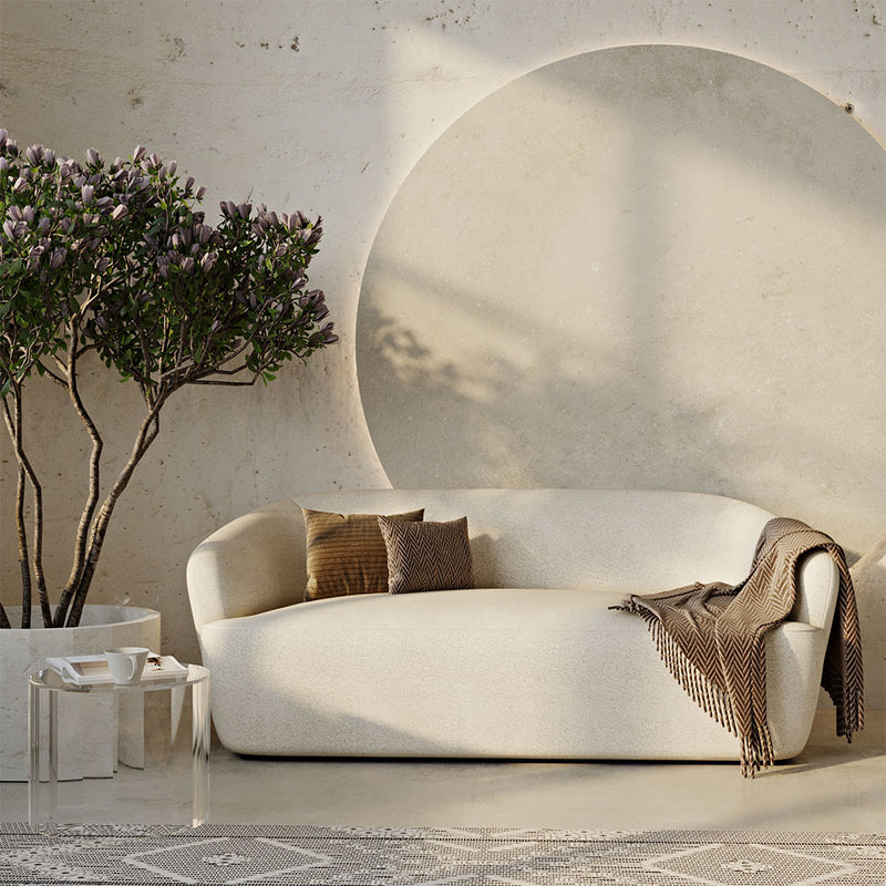 Curved Sofa - 2 Seater - Boucle Fabric - Bold - gallery 5
