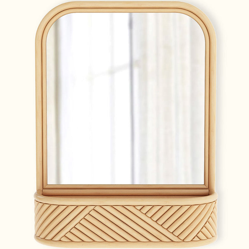 Wall Mirror with Rattan Frame - Bali Boho Style - Amara - gallery 5