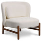 Bouclé Fabric and Wood Armchair - Brina