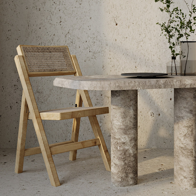 Folding Wooden Rattan Dining Chair - Umbra