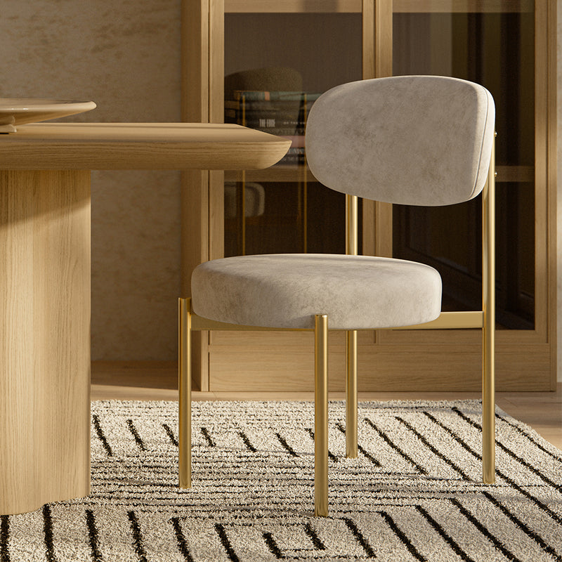 Dining Chair - Upholstered in Velvet - Golden metal - Dahe