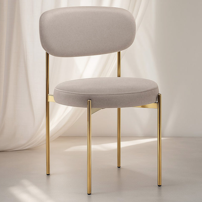 Dining Chair - Upholstered in Velvet - Golden metal - Dahe