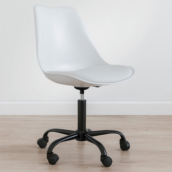 Office Chair with Wheels - Swivel Desk Chair - Tulip Black Frame - gallery 11
