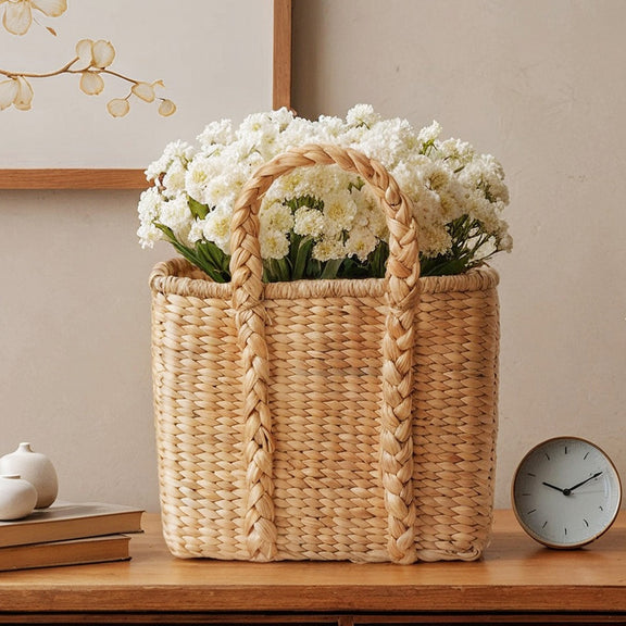Natural Fiber Basket with Handles - 30x25CM - Haret - gallery 8