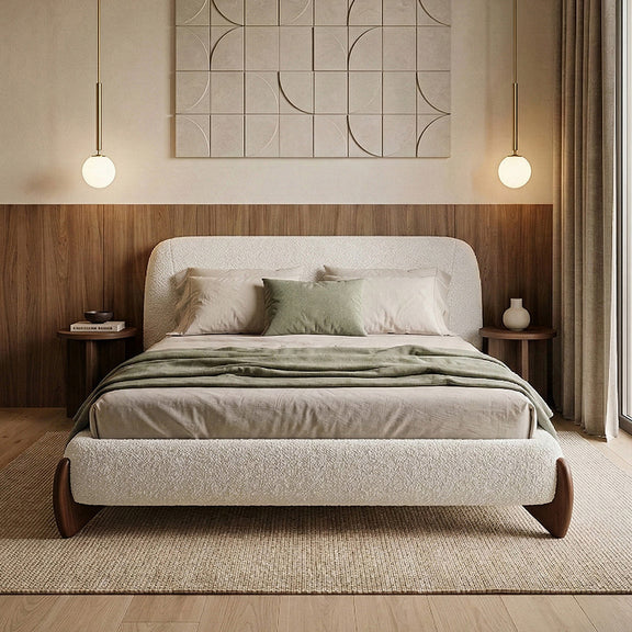 Double bed 160x200 CM Bed - Upholstered in Bouclé Fabric - Dream - gallery 12