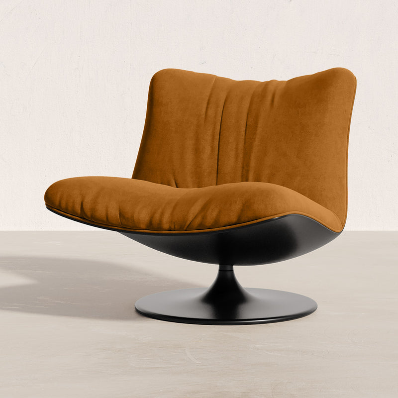Upholstered Curved Design Contemporary Style Armchair - Tulipe