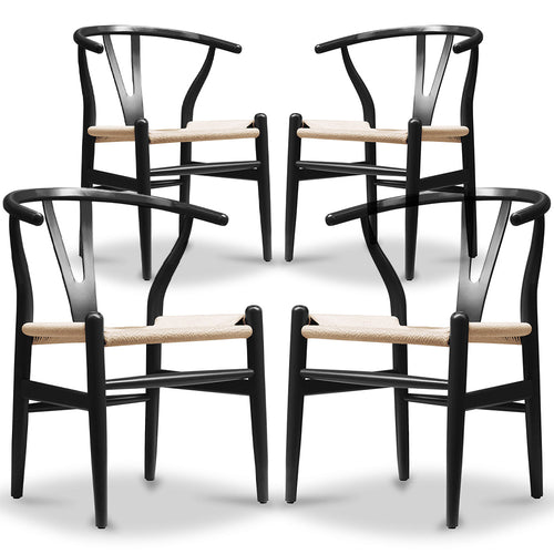 Pack of 4 Dining Chairs Wooden - Scandinavian Style - Wish