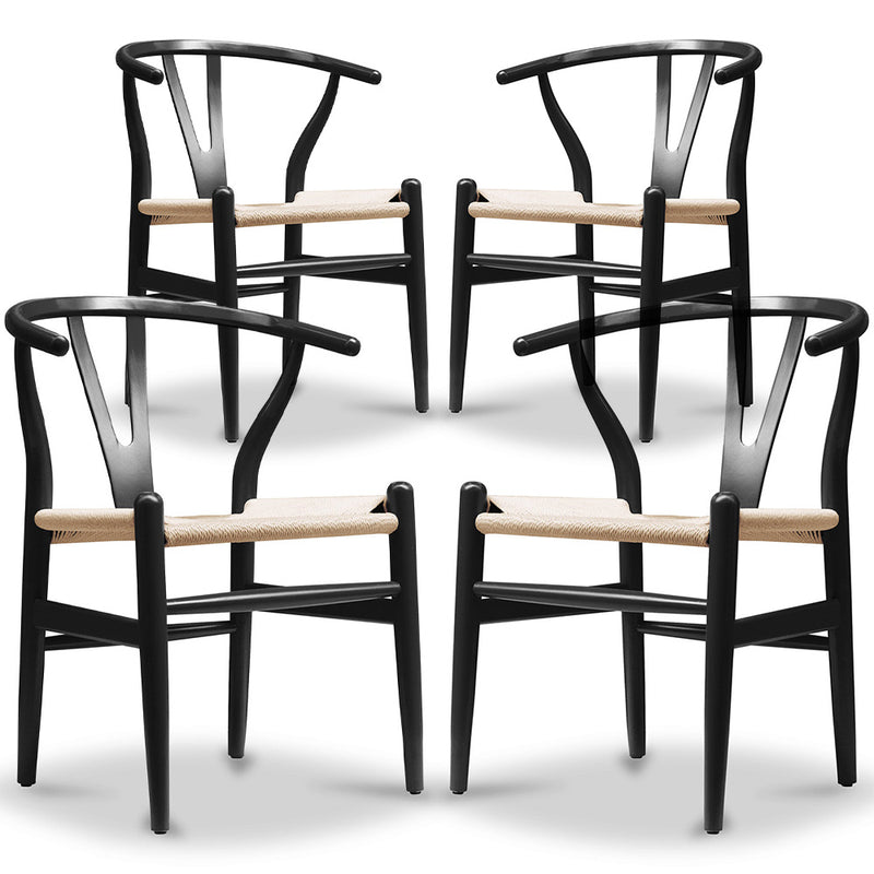 Pack of 4 Dining Chairs Wooden - Scandinavian Style - Wish
