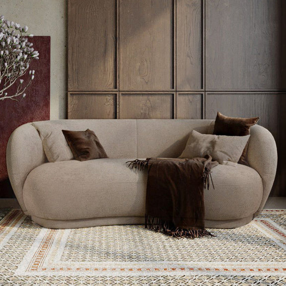 Curved Contemporary Style Design Sofa Upholstered in Chenille - 3 Seater - Curvy - gallery 5