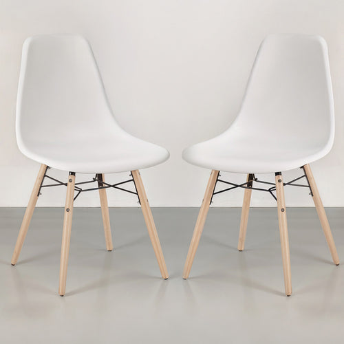 Dining Chair - Scandinavian Design - Wooden Legs - Pack of 2 - Skögur