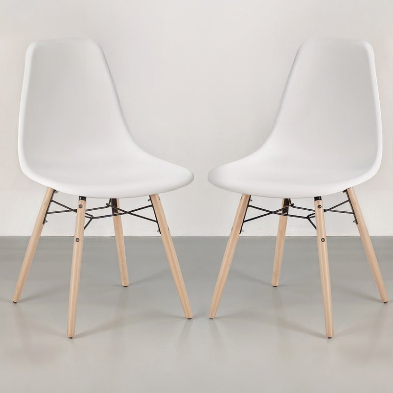 Dining Chair - Scandinavian Design - Wooden Legs - Pack of 2 - Skögur