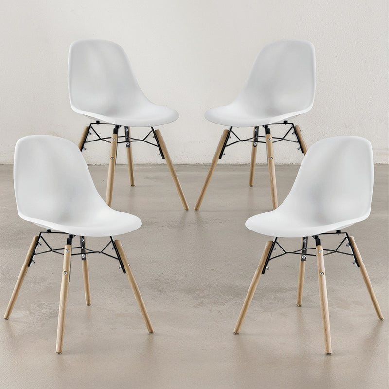 Dining Chair - Scandinavian Design - Wooden Legs - Pack of 4 - Skögur