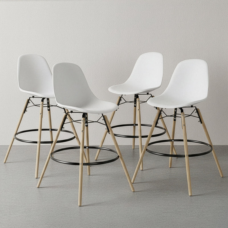 Bar Stool - Scandinavian Design - Wooden Legs - Pack of 4 - Skögur