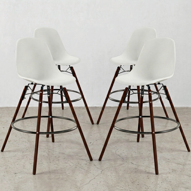 Dining Stools - Scandinavian Design - Dark Wood Legs - Pack of 4 - Skögur