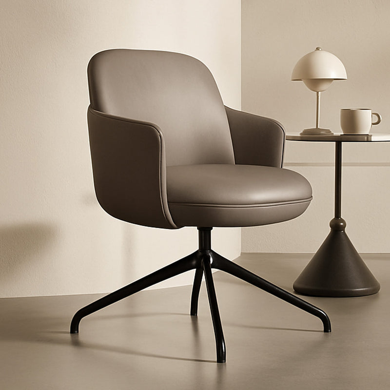 Swivel Armchair Upholstered in Vegan Leather - Modern Design for Luxury Offices and Hotels - Carla