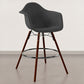 Velvet Bar Stool - Scandinavian Design and Dark Wood Legs - Nordika