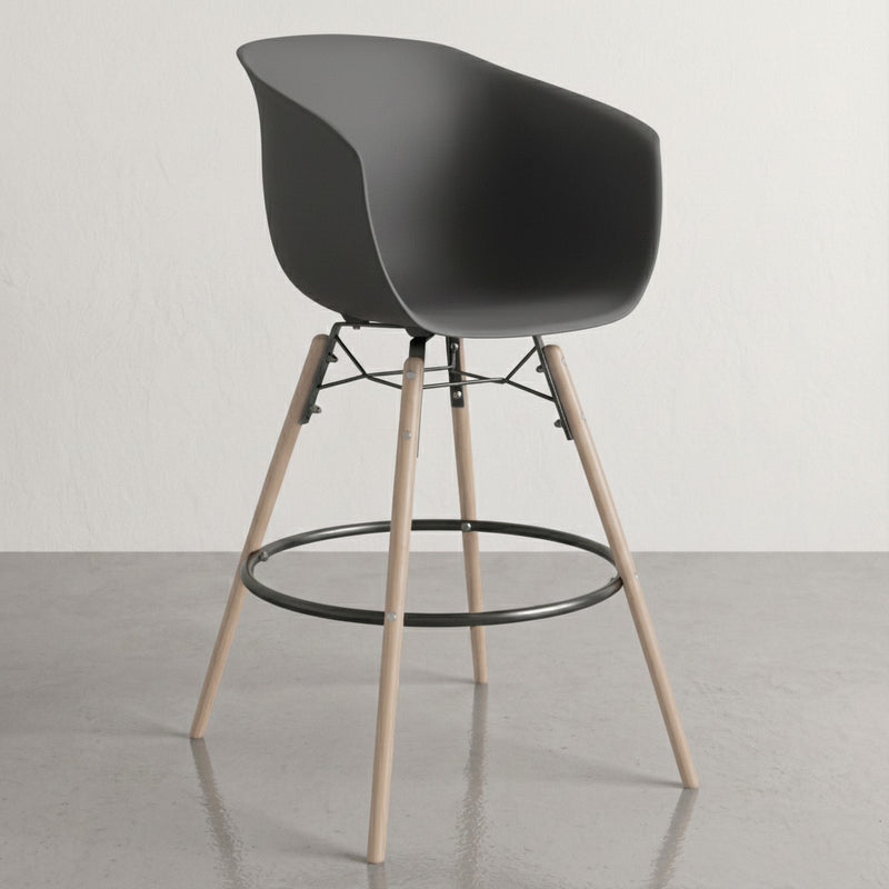 Bar Stool - Scandinavian Design - Natural Wood Legs - Melania