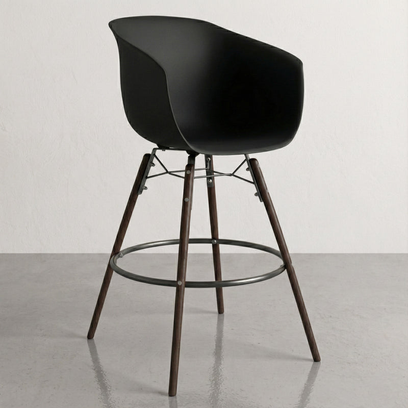 Bar Stool - Scandinavian Design - Dark Wood Legs - Pirela