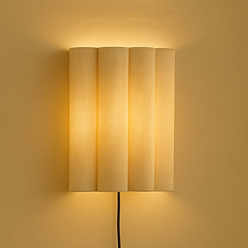 Wall Lamp with Fabric Shade and Aged Gold Structure - Treya