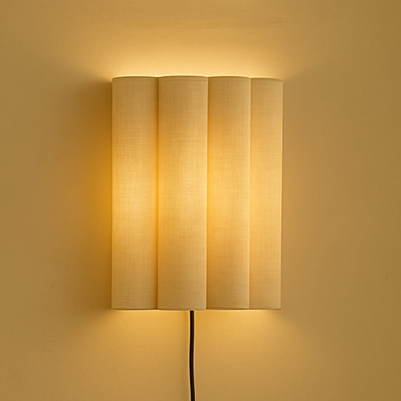 Wall Lamp with Fabric Shade and Aged Gold Structure - Treya