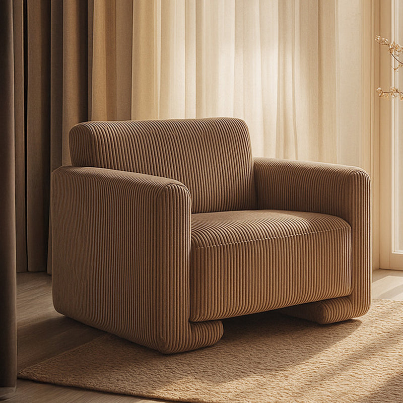 Armchair Upholstered In Velvet Corduroy – Modern Design - November
