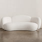 Curved Sofa Upholstered In White Bouclé – Modern And Elegant Design - Sorela