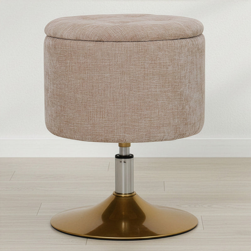 Stool With Storage Upholstered In Chenille - Tony