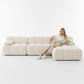 Modular Pouf Upholstered In Bouclé Fabric - Modern Design (93х63) – Compatible With Bianca Modular Sofa