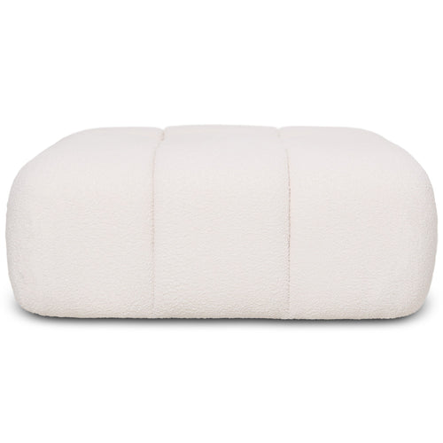 Pouf modulable revêtu de tissu bouclé - Design moderne (93x63) - Compatible avec le canapé modulable Bianca