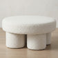 Designer Ottoman In White Bouclé – Modern Coffee Table - Sera